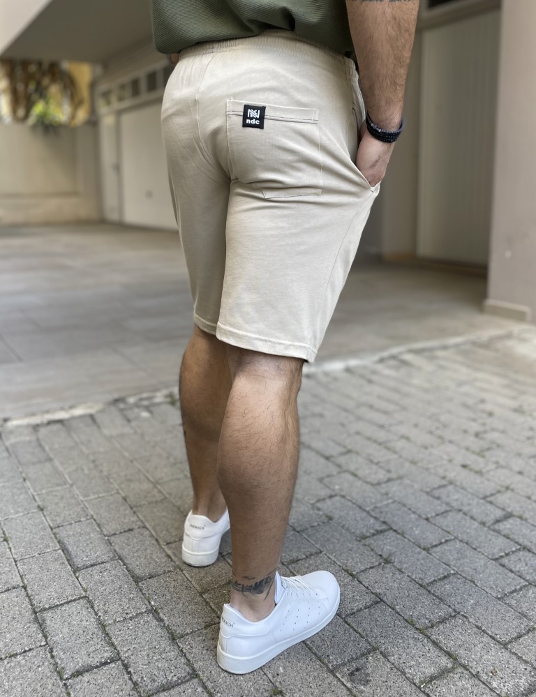 NDC Ανδρική μπεζ βαμβακερή βερμούδα με τύπωμα 222977B φωτογραφία